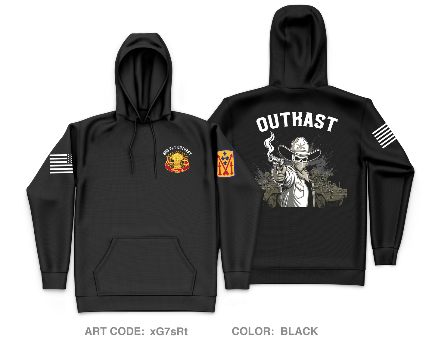 5-4 ADAR 2nd PLT ALPHA BTTRY Fundraising Collection Core Men's Hooded Performance Sweatshirt - xG7sRt