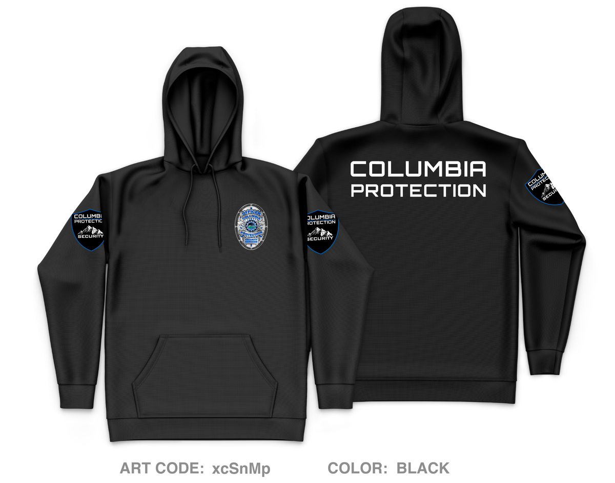 Columbia Protection Security Services Core Men's Hooded Performance Sweatshirt - xcSnMp