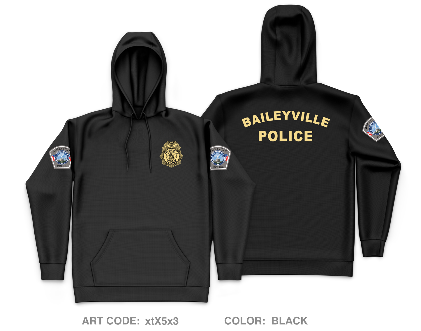 Baileyville Maine Police Department Core Men's Hooded Performance Sweatshirt - xtX5x3