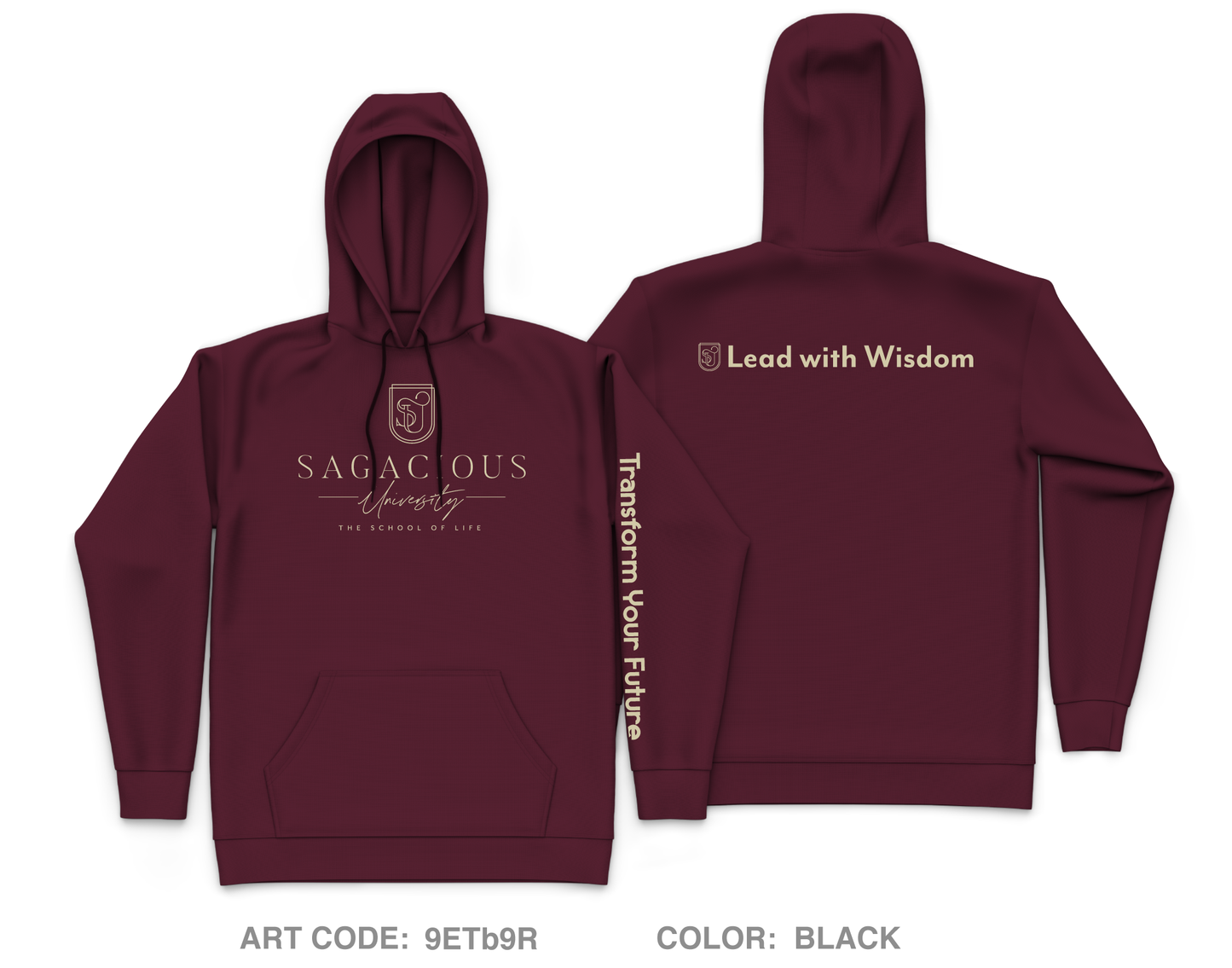 Sagacious University Core Men's Hooded Performance Sweatshirt - 9ETb9R