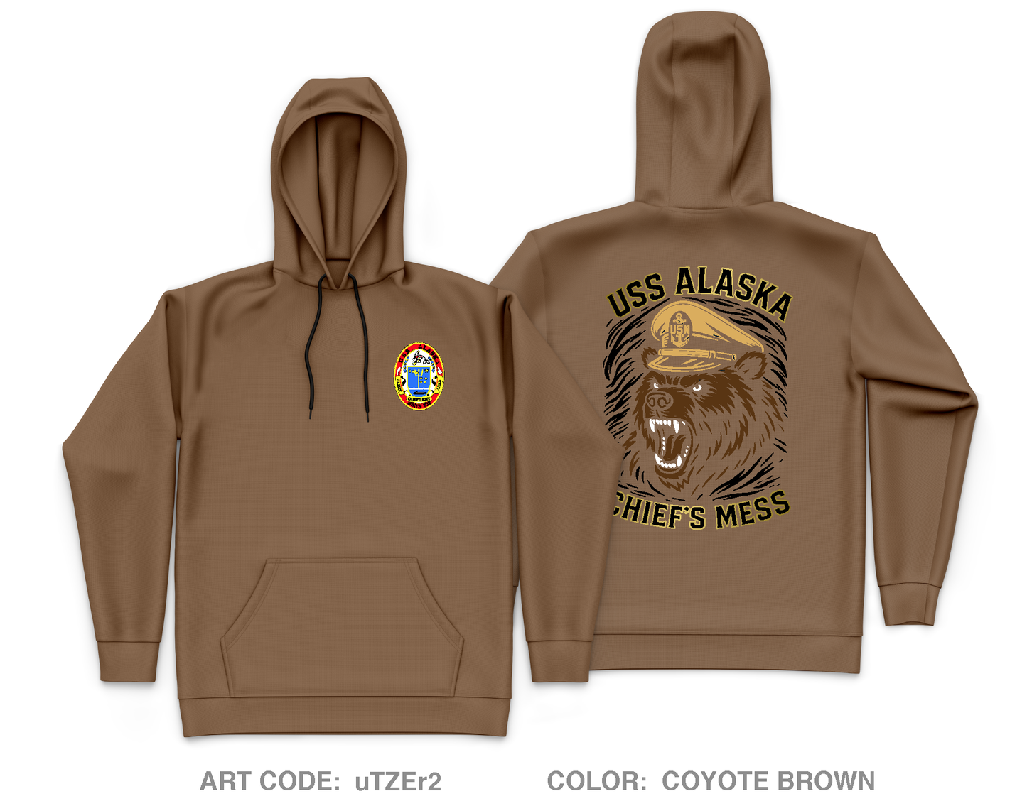 USS Alaska Gold CPOA Core Men's Hooded Performance Sweatshirt - GReMqX
