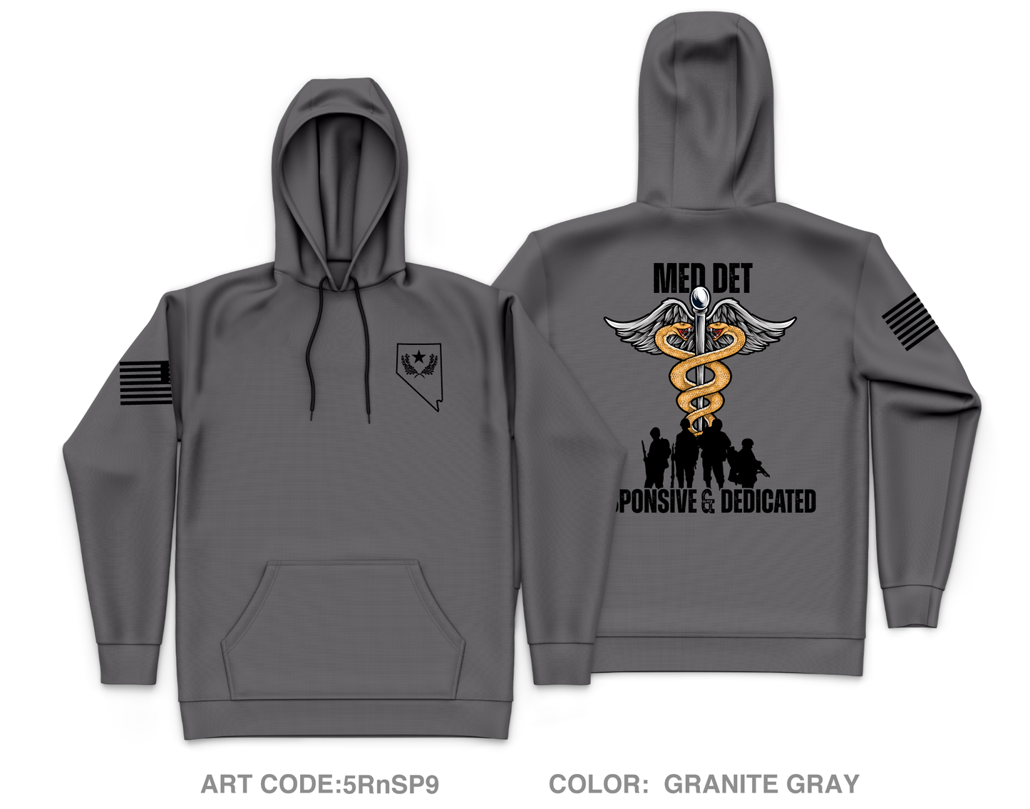 Nevada Army National Guard Medical Detachment Fundraising Collection Core Men's Hooded Performance Sweatshirt - 5RnSP9