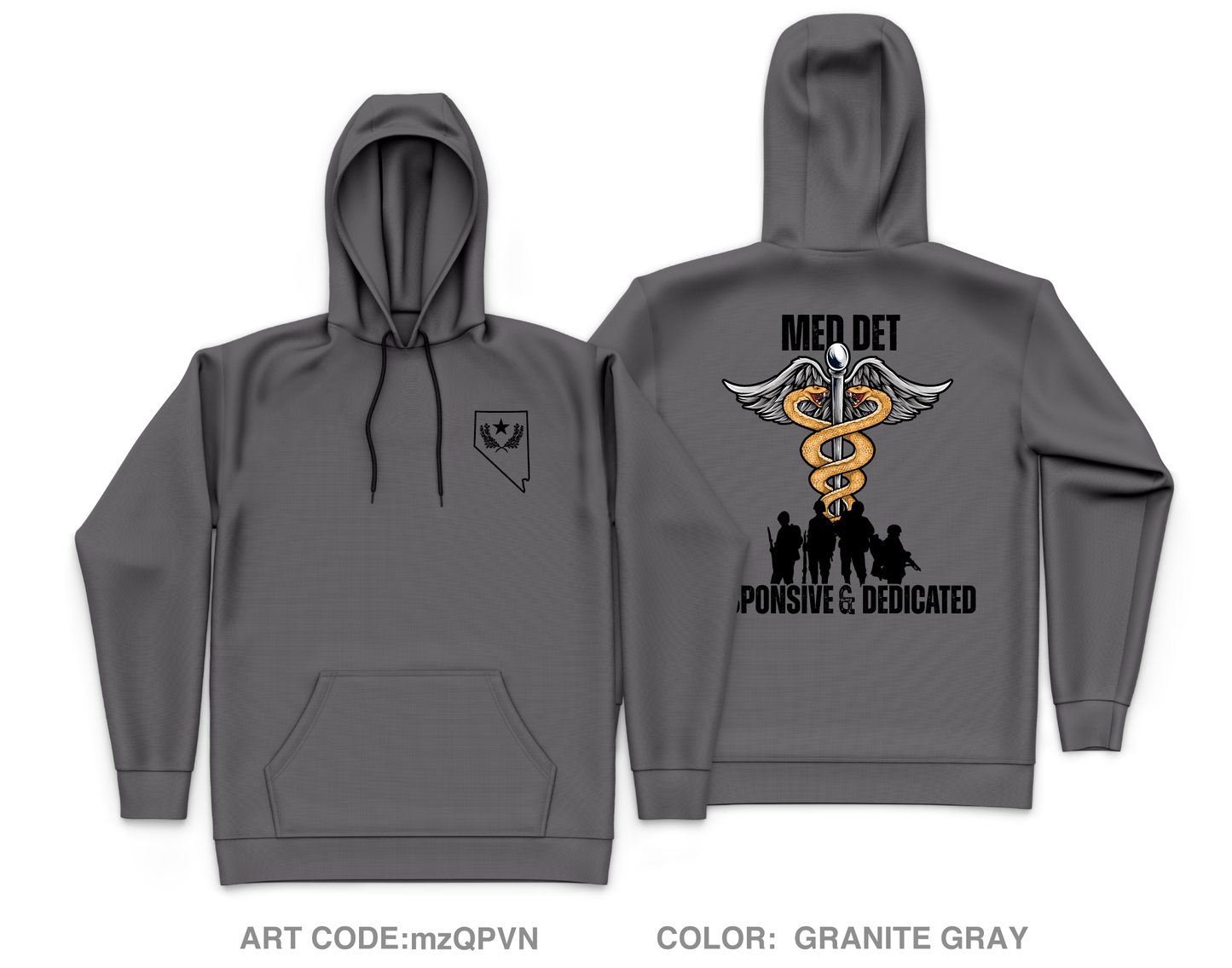Nevada Army National Guard Medical Detachment Fundraising Collection Core Men's Hooded Performance Sweatshirt - mzQPVN