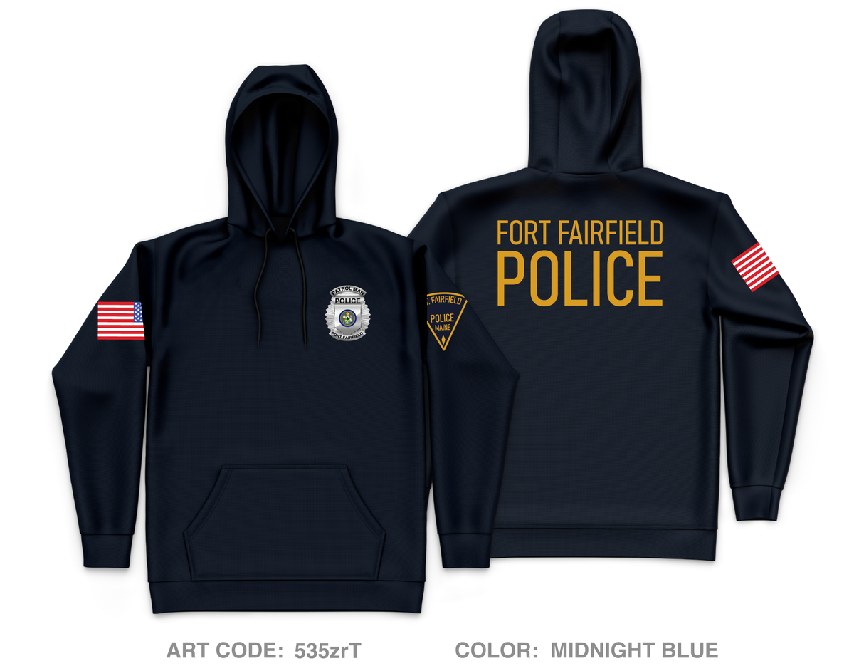 Fort Fairfield Police Core Men's Hooded Performance Sweatshirt - 535zrT