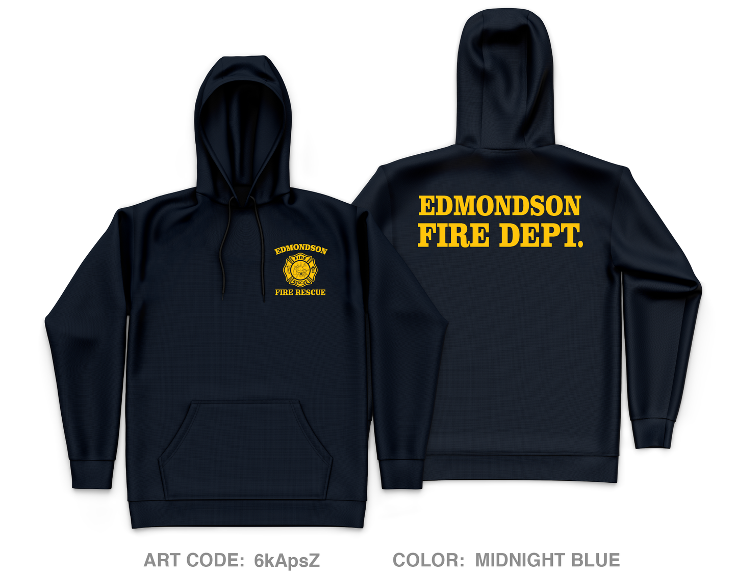 Edmondson Fire Department Fundraising Collection Core Men's Hooded Performance Sweatshirt - 6kApsZ