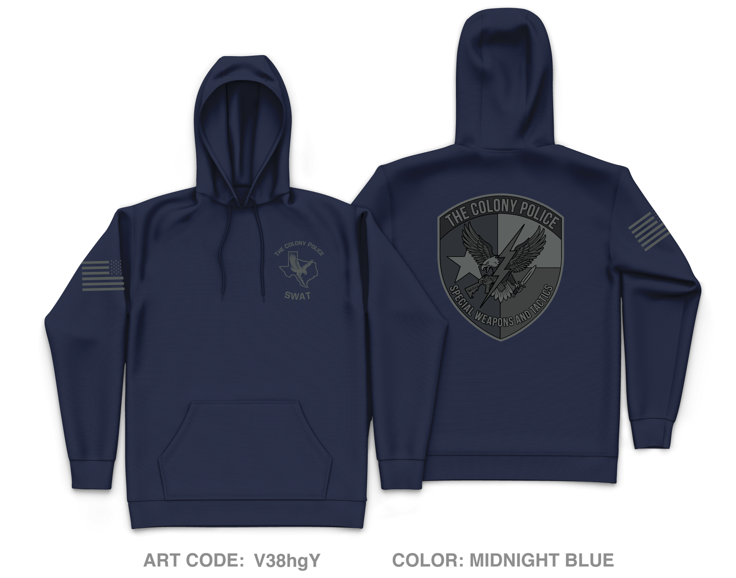 The Colony Police Department SWAT Core Men's Hooded Performance Sweatshirt - V38hgY