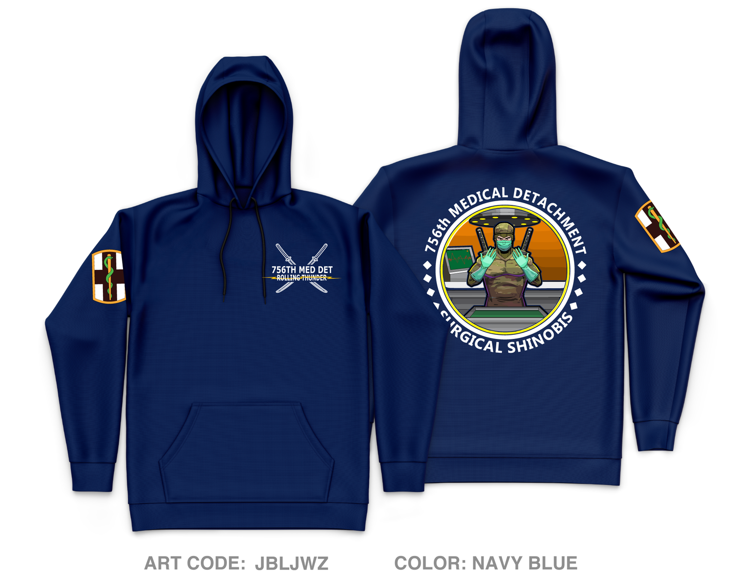756TH MEDICAL DETACHMENT Core Men's Hooded Performance Sweatshirt - JBLJWZ
