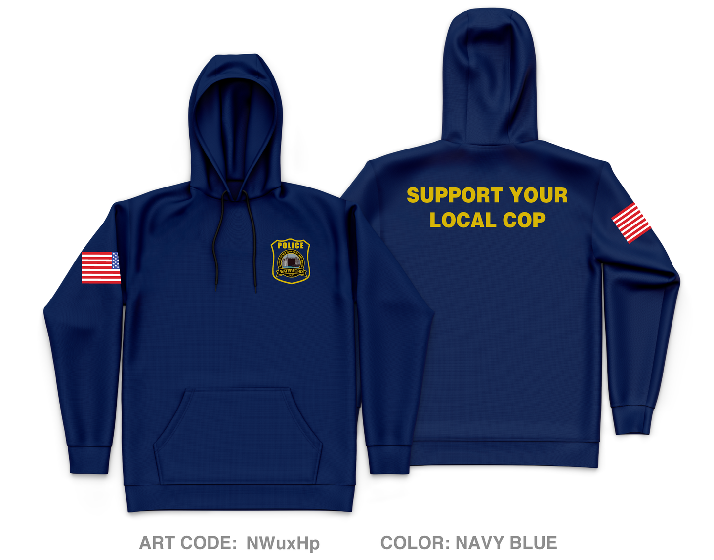 Town of Waterford Police Department Core Men's Hooded Performance Sweatshirt - NWuxHp