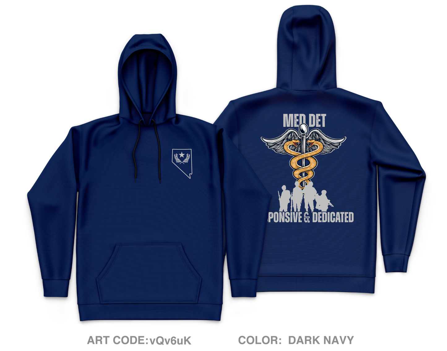 Nevada Army National Guard Medical Detachment Fundraising Collection Core Men's Hooded Performance Sweatshirt - vQv6uK