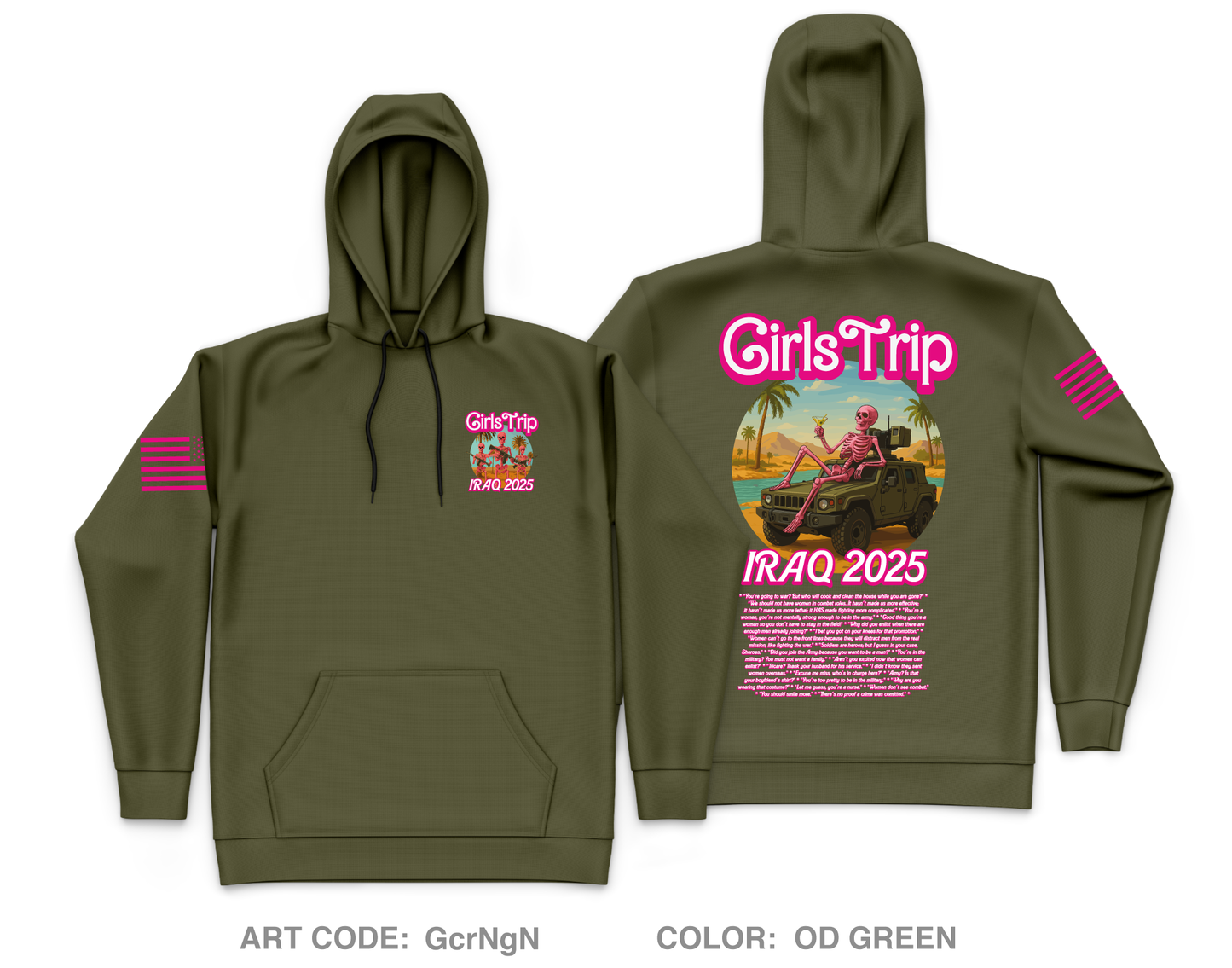 Iraq 2025 Girls Trip Core Men's Hooded Performance Sweatshirt - GcrNgN