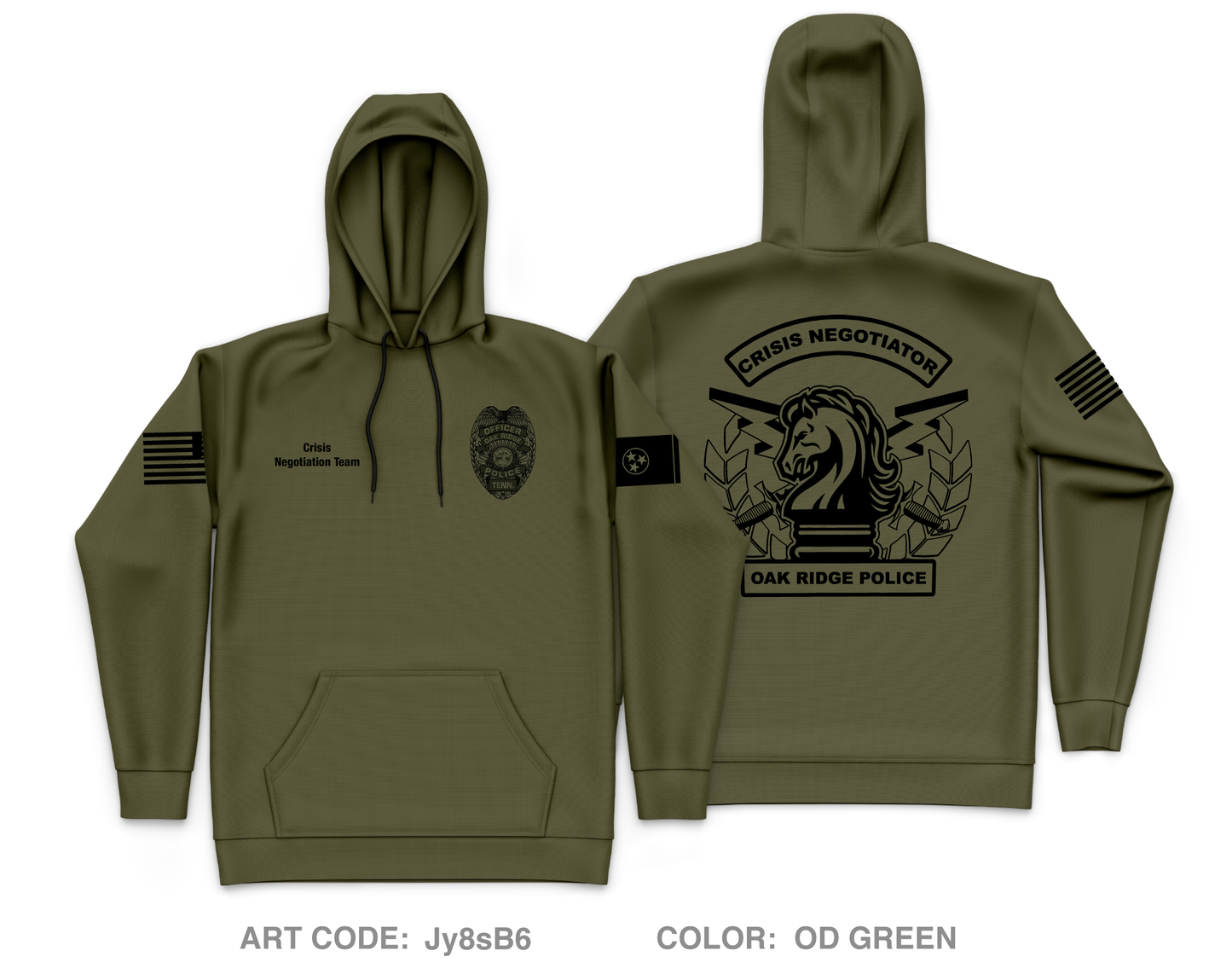 Oak Ridge Police Department Core Men's Hooded Performance Sweatshirt - Jy8sB6