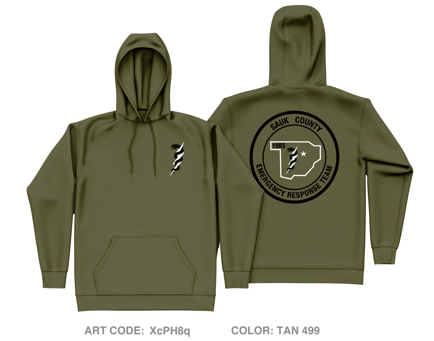 Sauk County Emergency Response Team Core Men's Hooded Performance Sweatshirt - XcPH8q