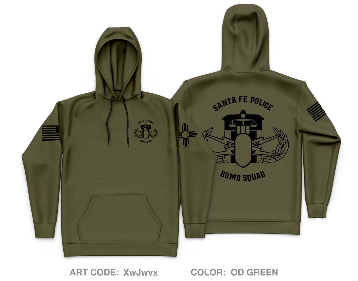 Santa Fe Police Department Core Men's Hooded Performance Sweatshirt - XwJwvx