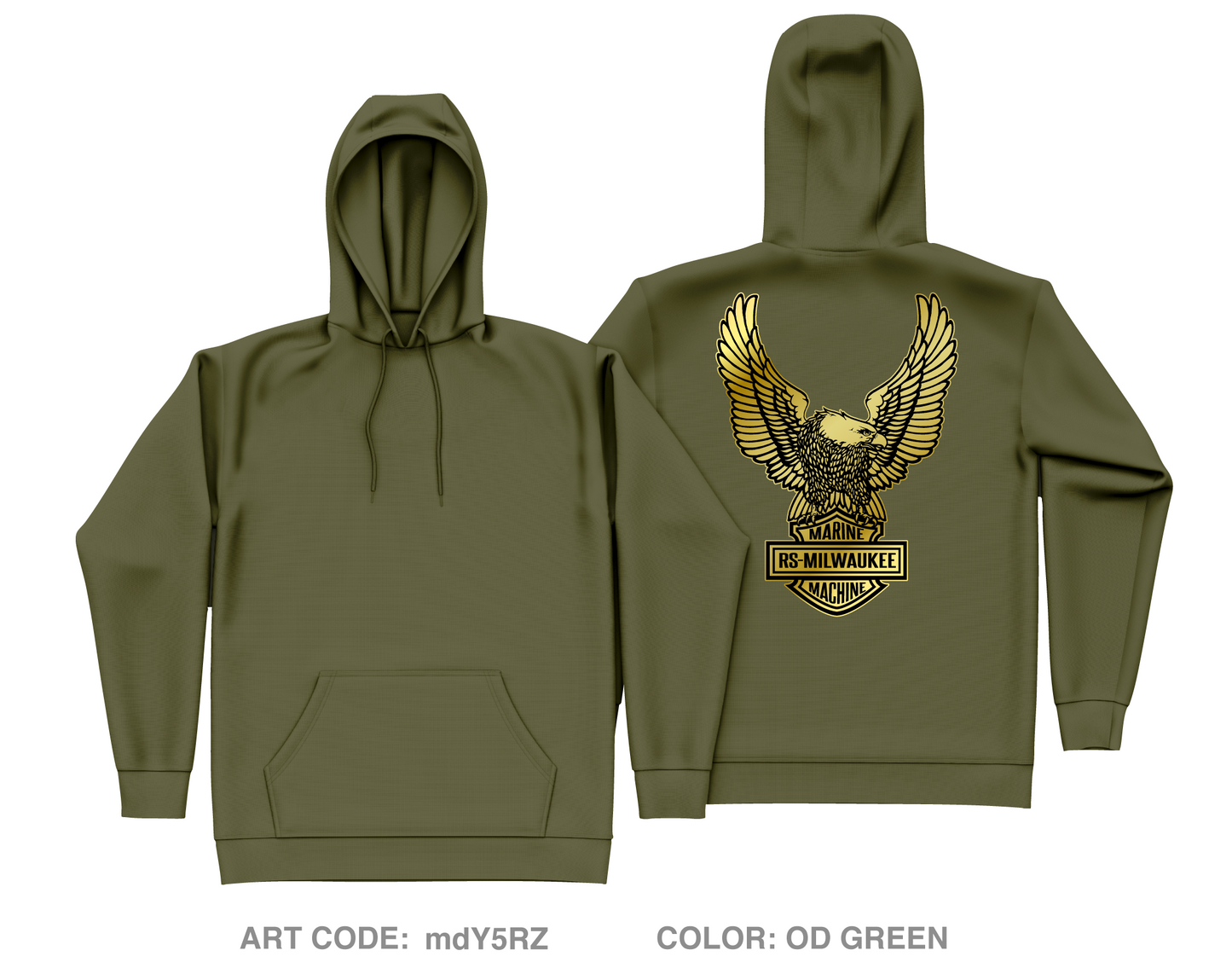 RS Milwaukee Core Men's Hooded Performance Sweatshirt - mdY5RZ