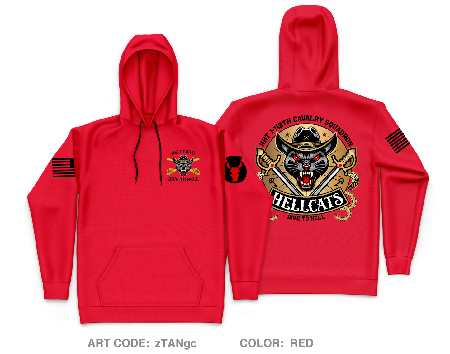 HHT/1-113 CAV Fundraising Collection Core Men's Hooded Performance Sweatshirt - zTANgc