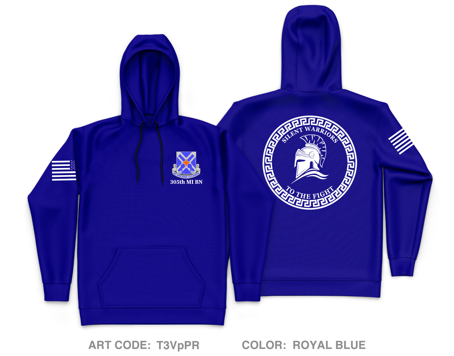 305th MI BN Core Men's Hooded Performance Sweatshirt - T3VpPR