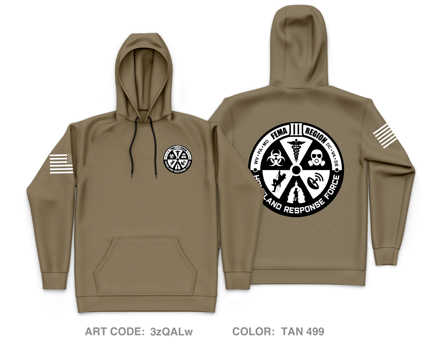 Region 3 Homeland Response Force Core Men's Hooded Performance Sweatshirt - 3zQALw