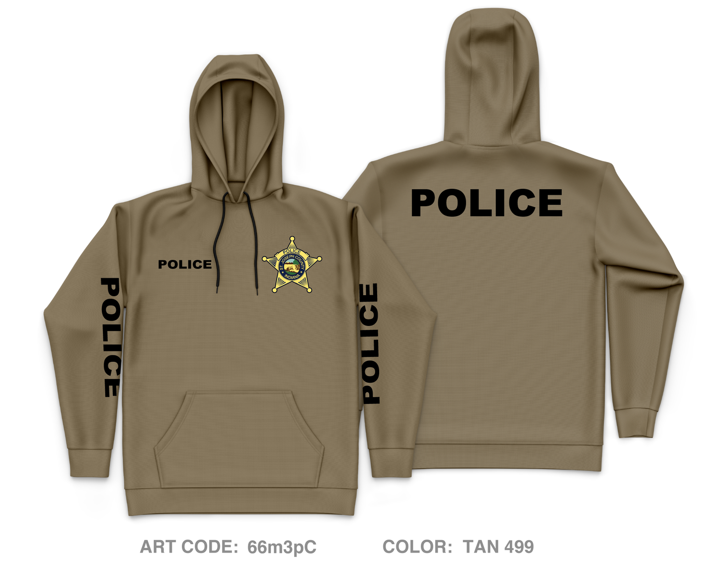 St. Joseph County Police Department Core Men's Hooded Performance Sweatshirt - 66m3pC