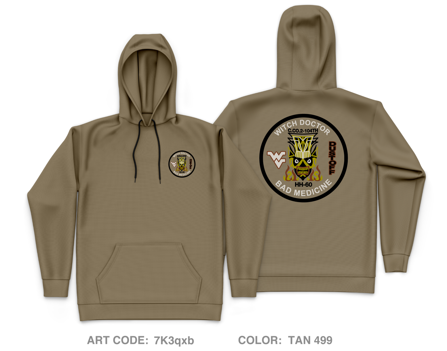 C Co 2-104th Dustoff Core Men's Hooded Performance Sweatshirt - 7K3qxb