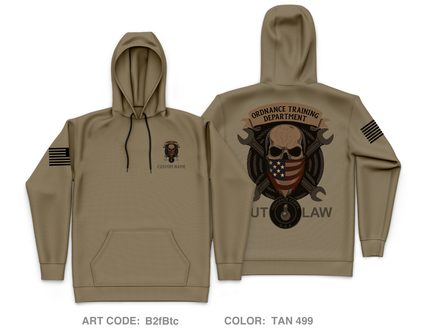 CUSTOM Ordnance Training Drivision Core Men's Hooded Performance Sweatshirt - B2fBtc
