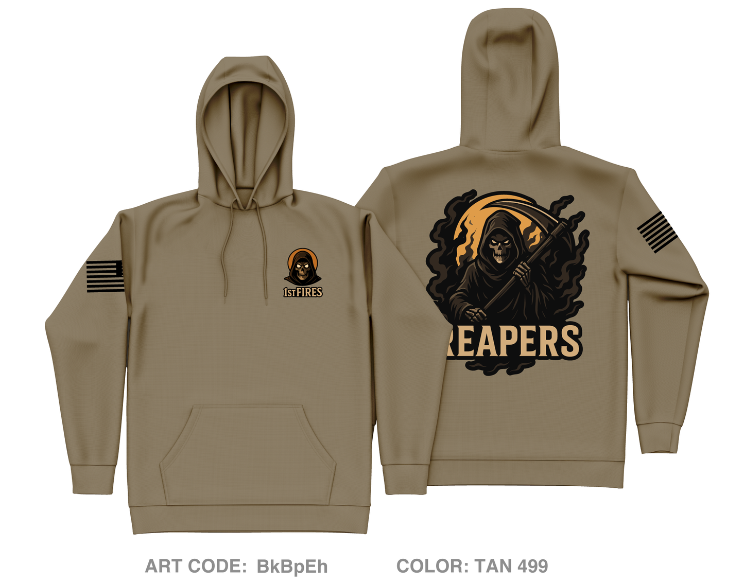 1st PLT, A BTRY 3-321FAR Core Men's Hooded Performance Sweatshirt - BkBpEh
