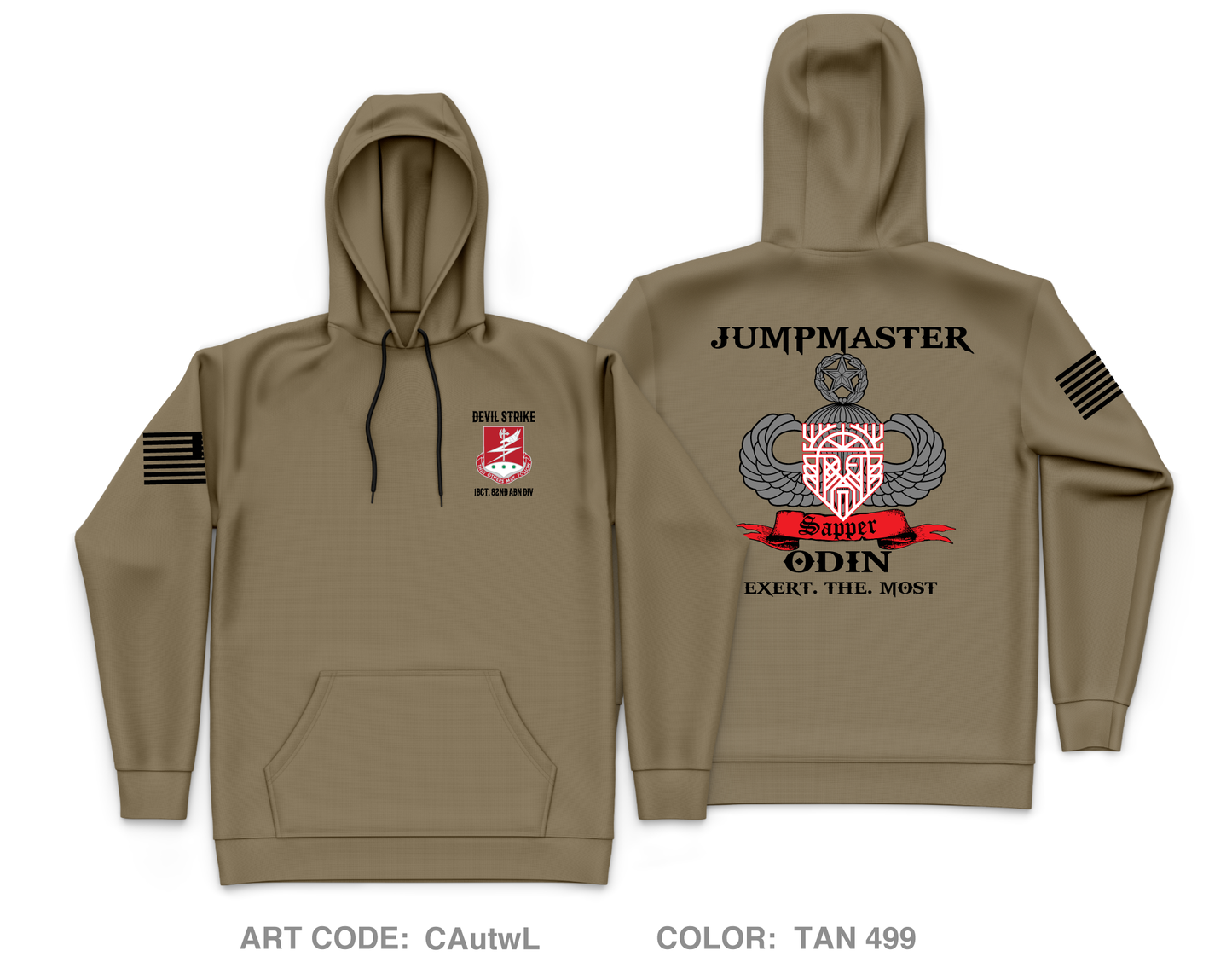"Odin", 127th AEB, 1BCT 82ND Fundraising Collection Core Men's Hooded Performance Sweatshirt - CAutwL