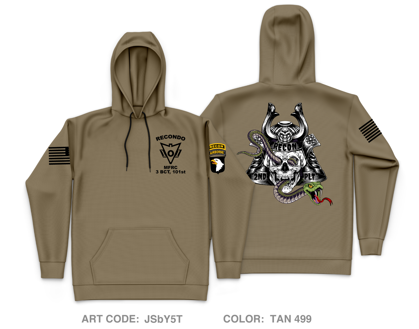 2nd PLT, MFRC, 3 BCT, 101st ARBN DIV Core Men's Hooded Performance Sweatshirt - JSbY5T