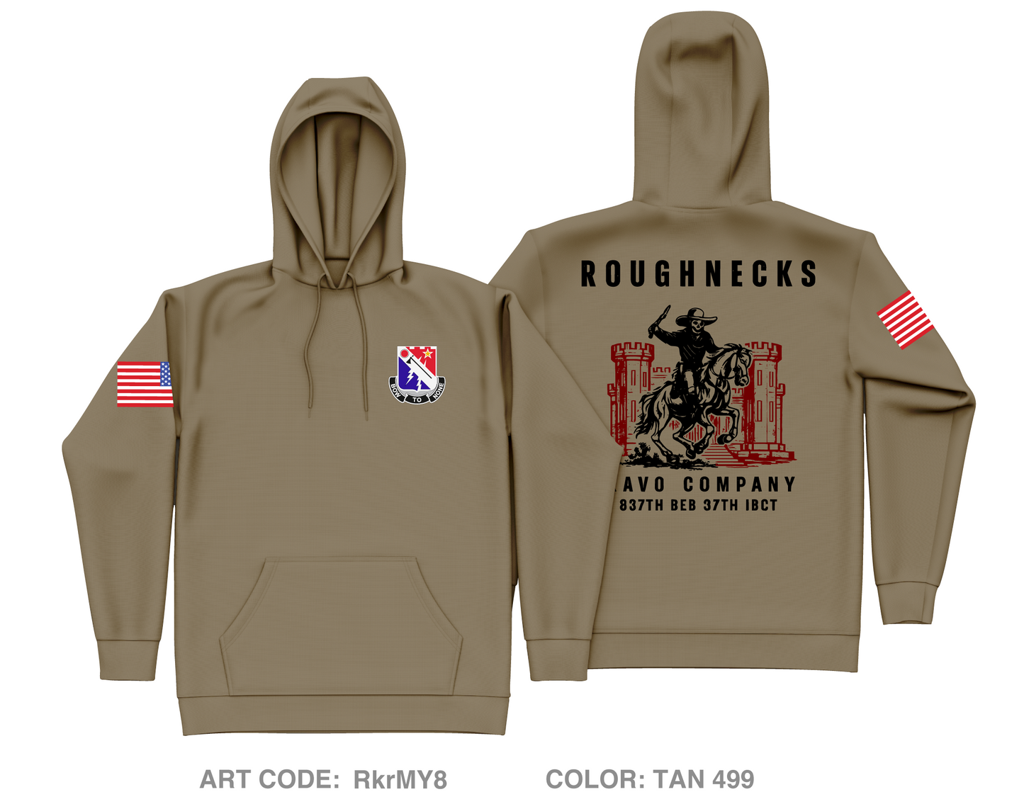 Bravo Company 837th BEB 37th IBCT Core Men's Hooded Performance Sweatshirt - RkrMY8