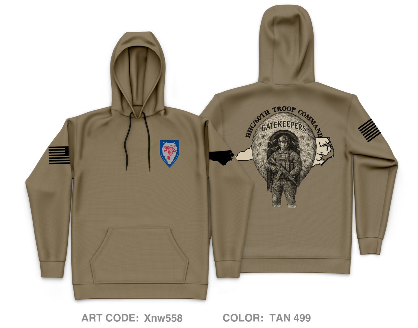 HHC 60th Troop Command Core Men's Hooded Performance Sweatshirt - Xnw558