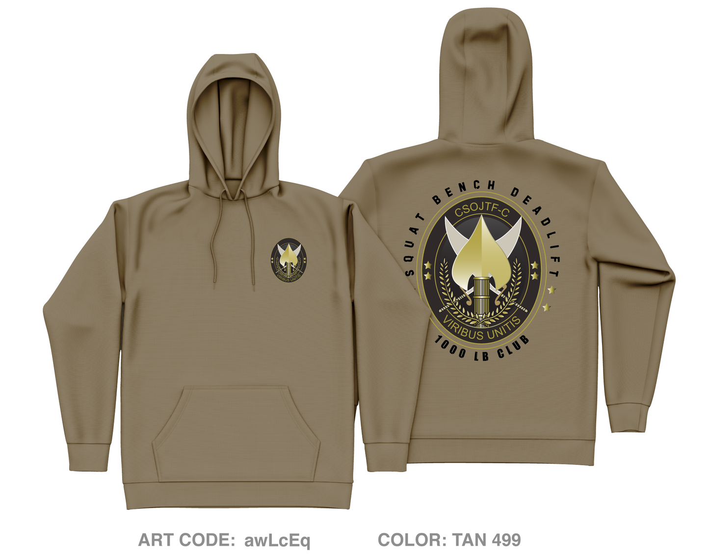 CSOJTF-C (1000 lb club) Core Men's Hooded Performance Sweatshirt - awLcEq