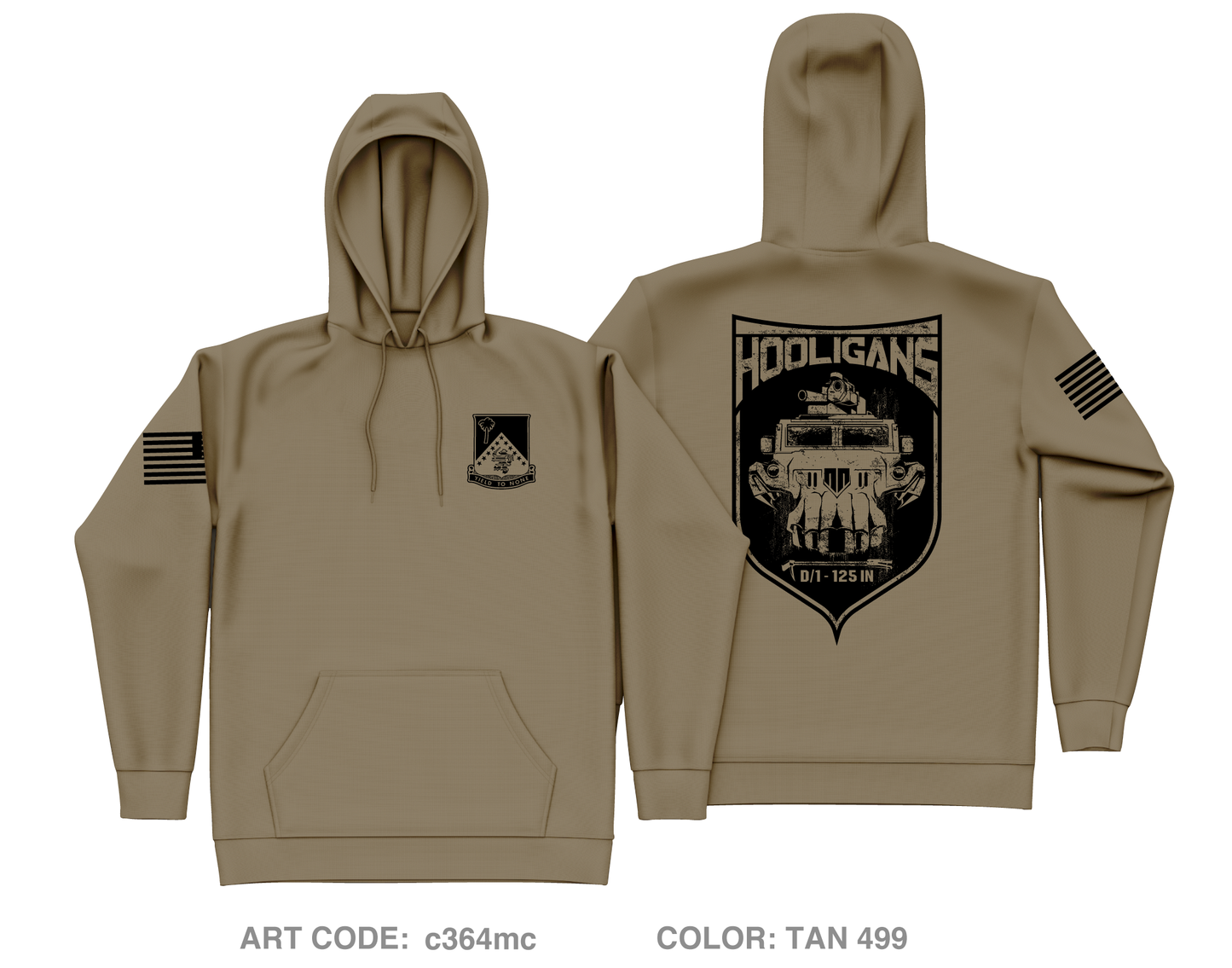 D Co 1-125 IN Core Men's Hooded Performance Sweatshirt - c364mc