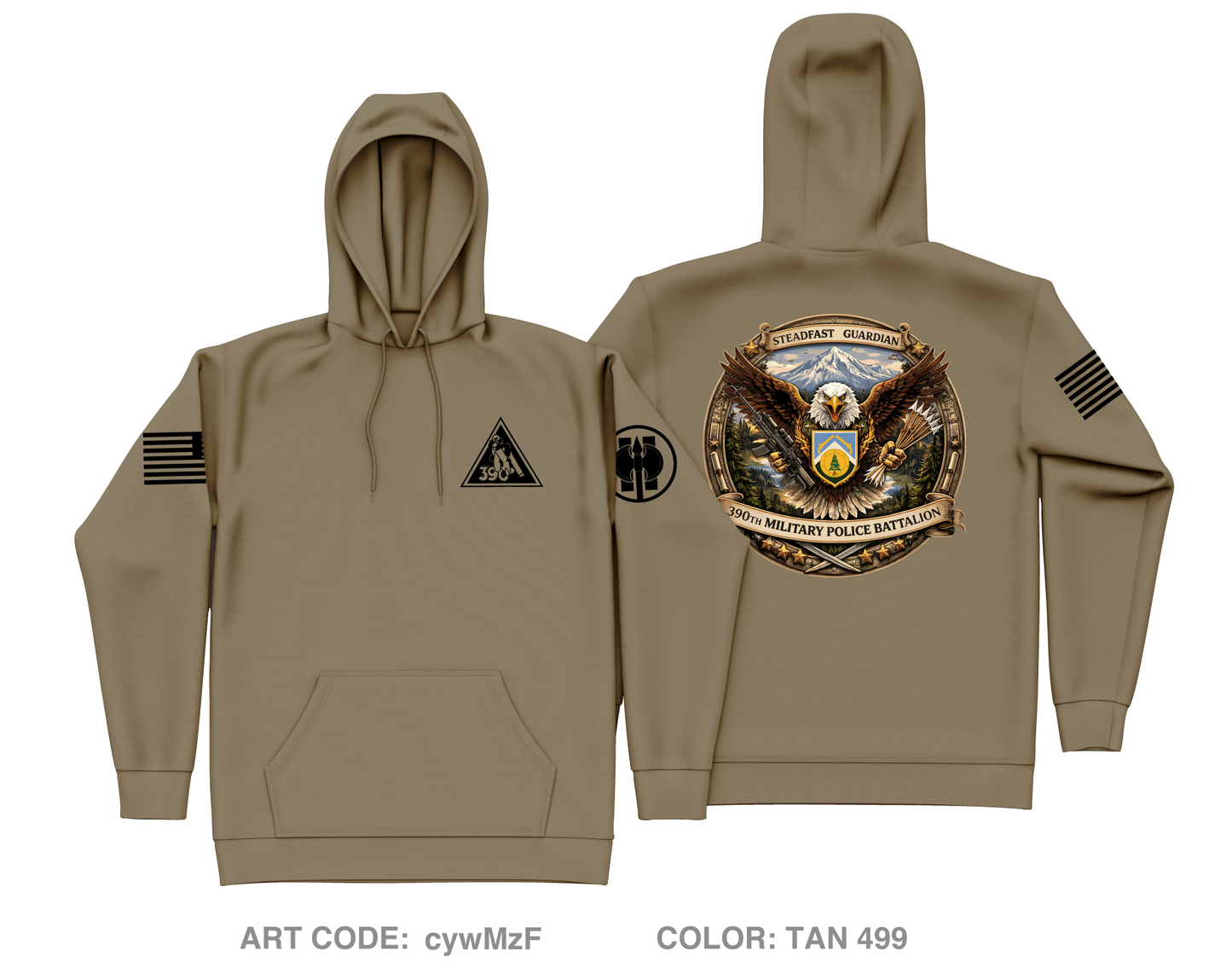 390th MP BN HHD Core Men's Hooded Performance Sweatshirt - cywMzF