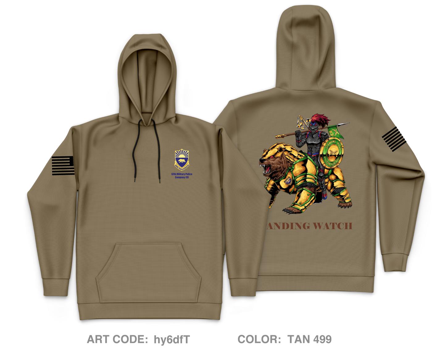 67th Military Police Company (D) Core Men's Hooded Performance Sweatshirt - hy6dfT