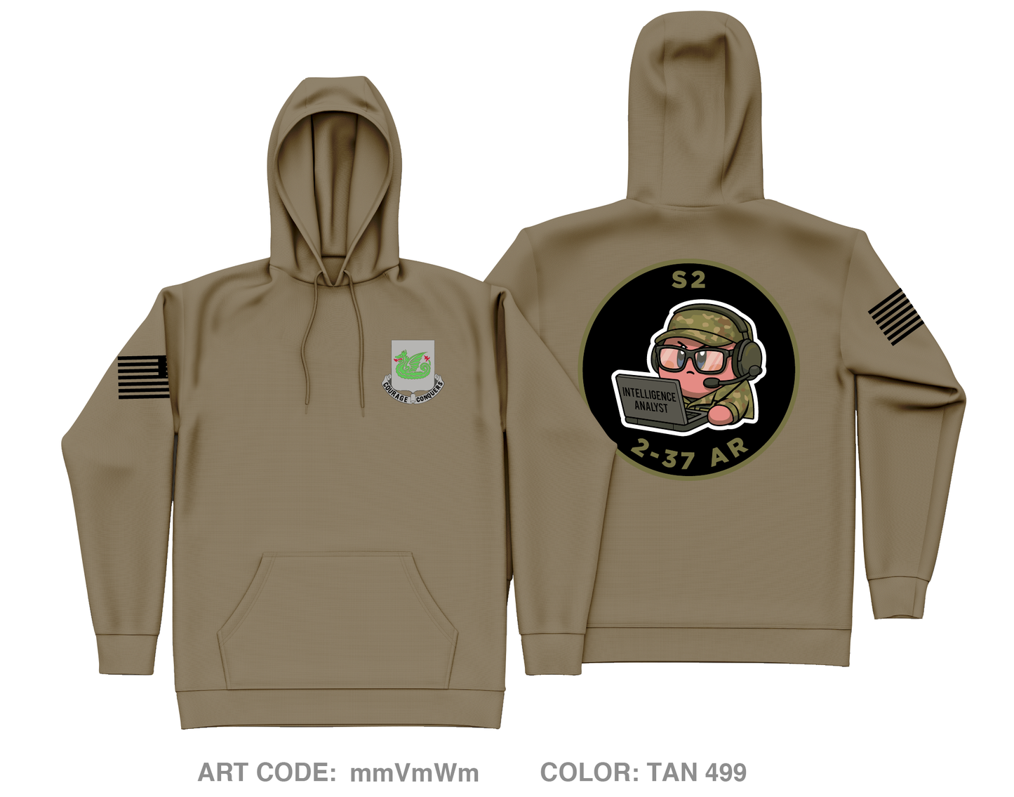 2-37AR Core Men's Hooded Performance Sweatshirt - mmVmWm