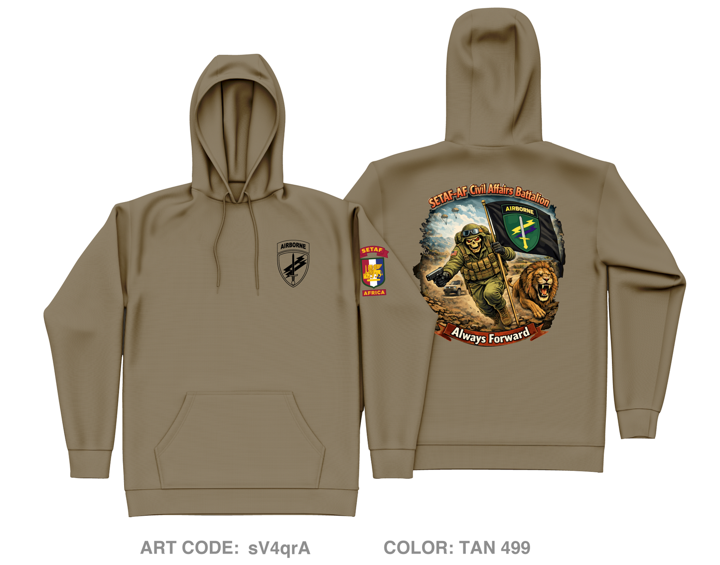 SETAF-AF Civil Affairs Battalion Core Men's Hooded Performance Sweatshirt - sV4qrA