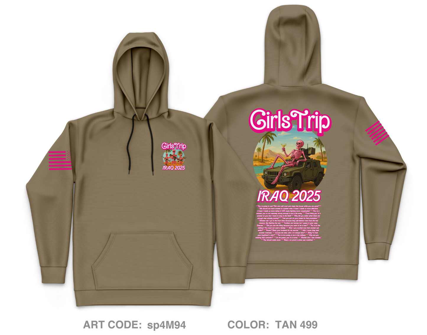 Iraq 2025 Girls Trip Core Men's Hooded Performance Sweatshirt - sp4M94
