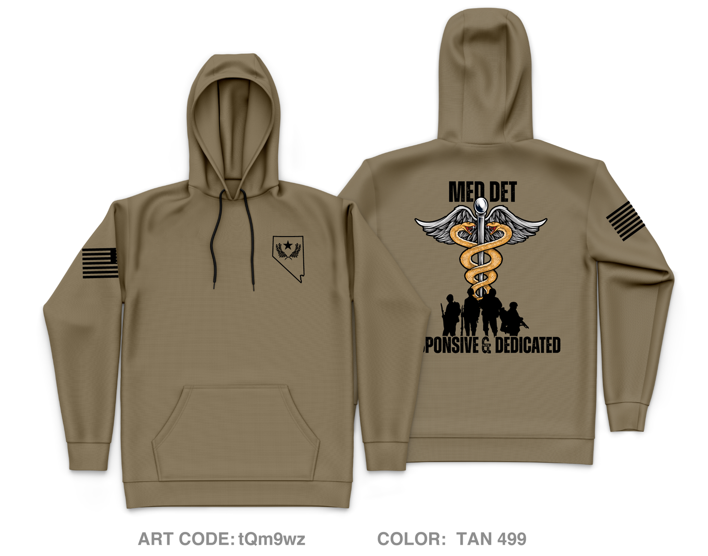 Nevada Army National Guard Medical Detachment Fundraising Collection Core Men's Hooded Performance Sweatshirt - tQm9wz