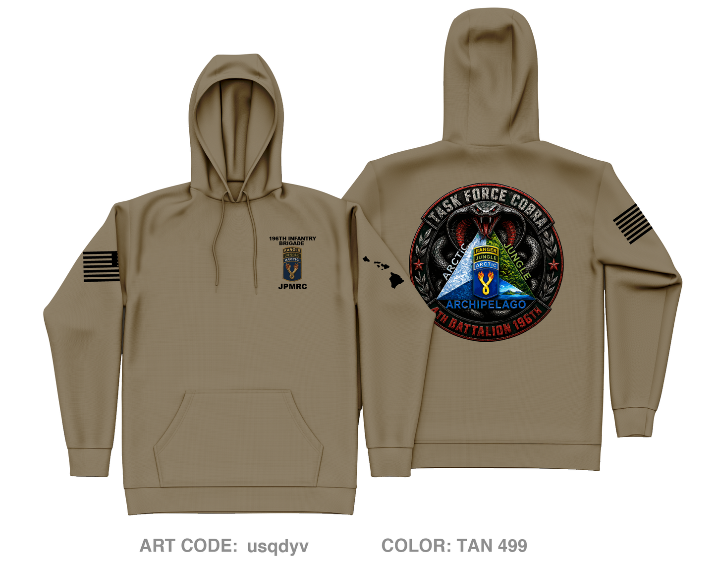 4TH BN 196th IN BDE Core Men's Hooded Performance Sweatshirt - usqdyv