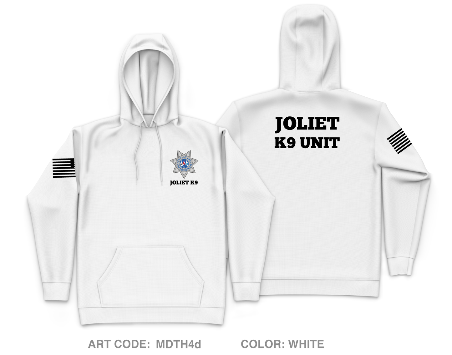 Joliet Police K9 Unit Core Men's Hooded Performance Sweatshirt - MDTH4d