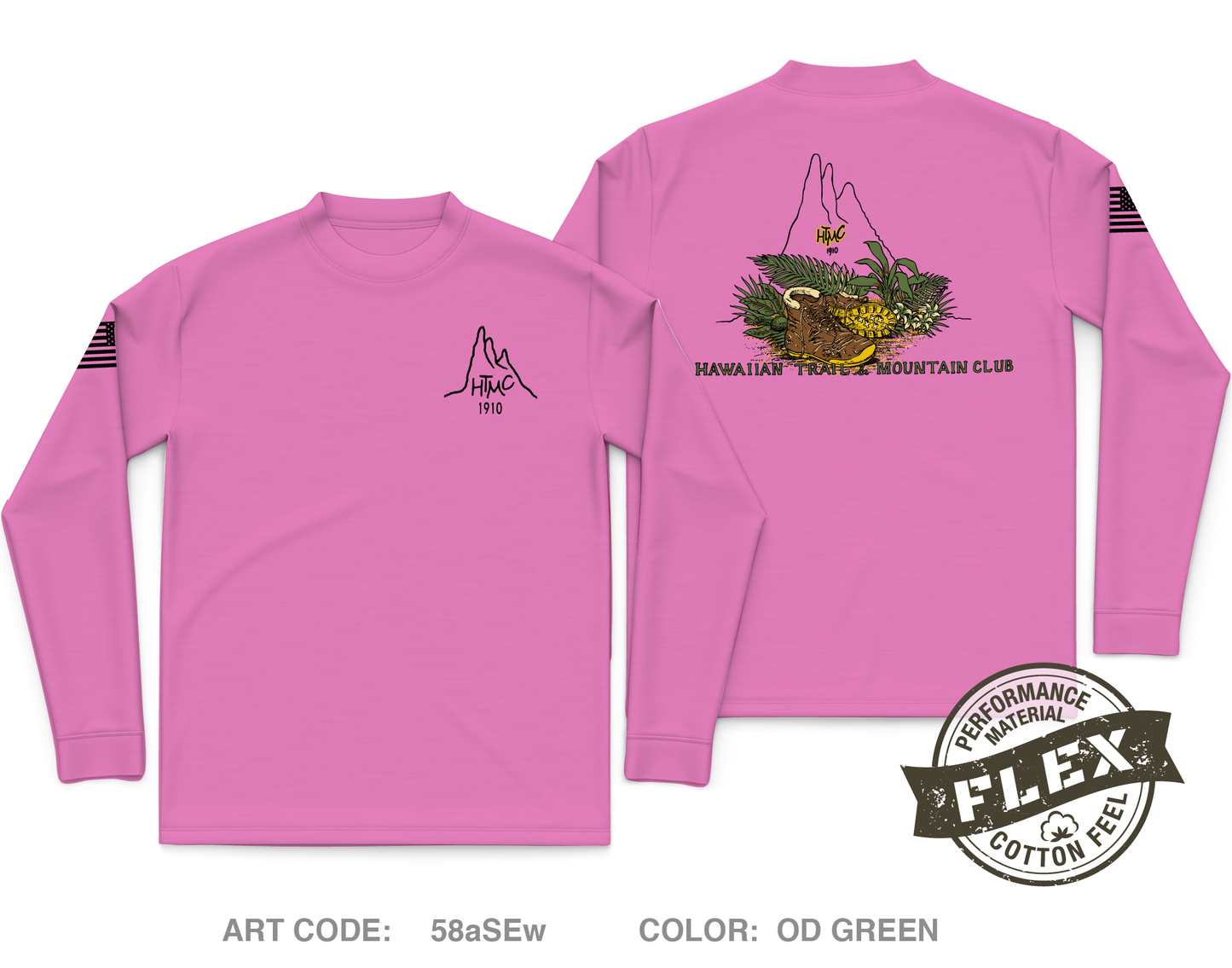 Hawaiian Trail and Mountain Club (HTMC) Core Men's LS Flex Performance Tee - 58aSEw