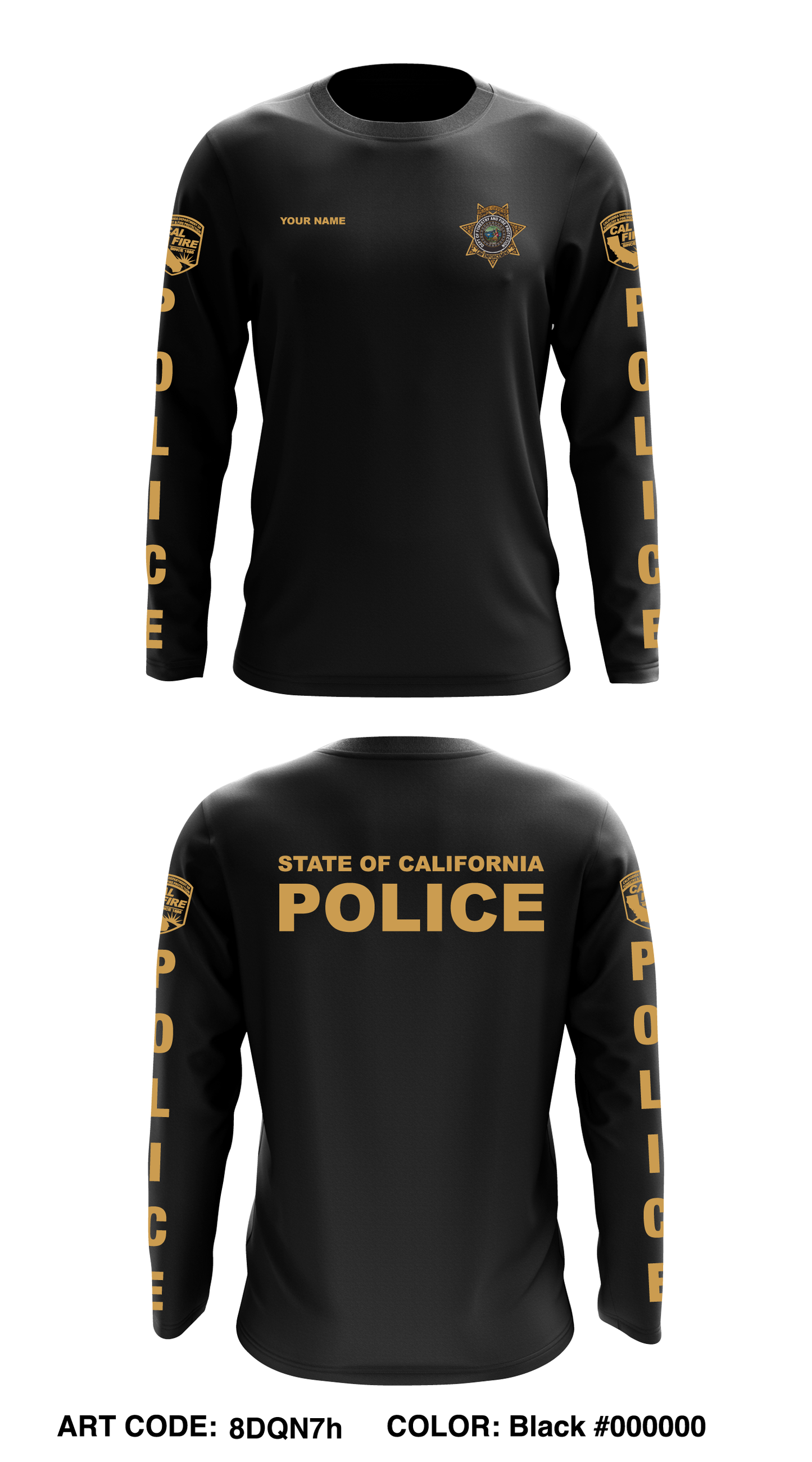 CUSTOM CAL FIRE LAW ENFORCEMENT TRAINING Store 1 Core Men's LS Performance Tee - 8DQN7h