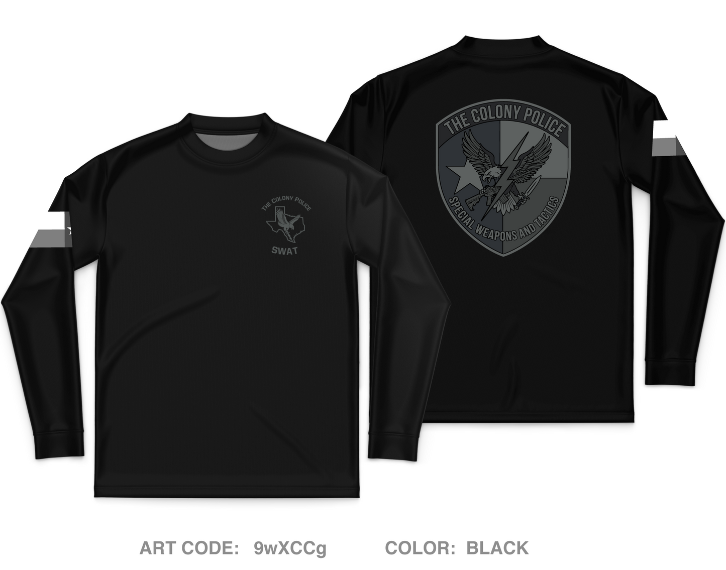 The Colony Police Department SWAT Core Men's LS Performance Tee - 9wXCCg