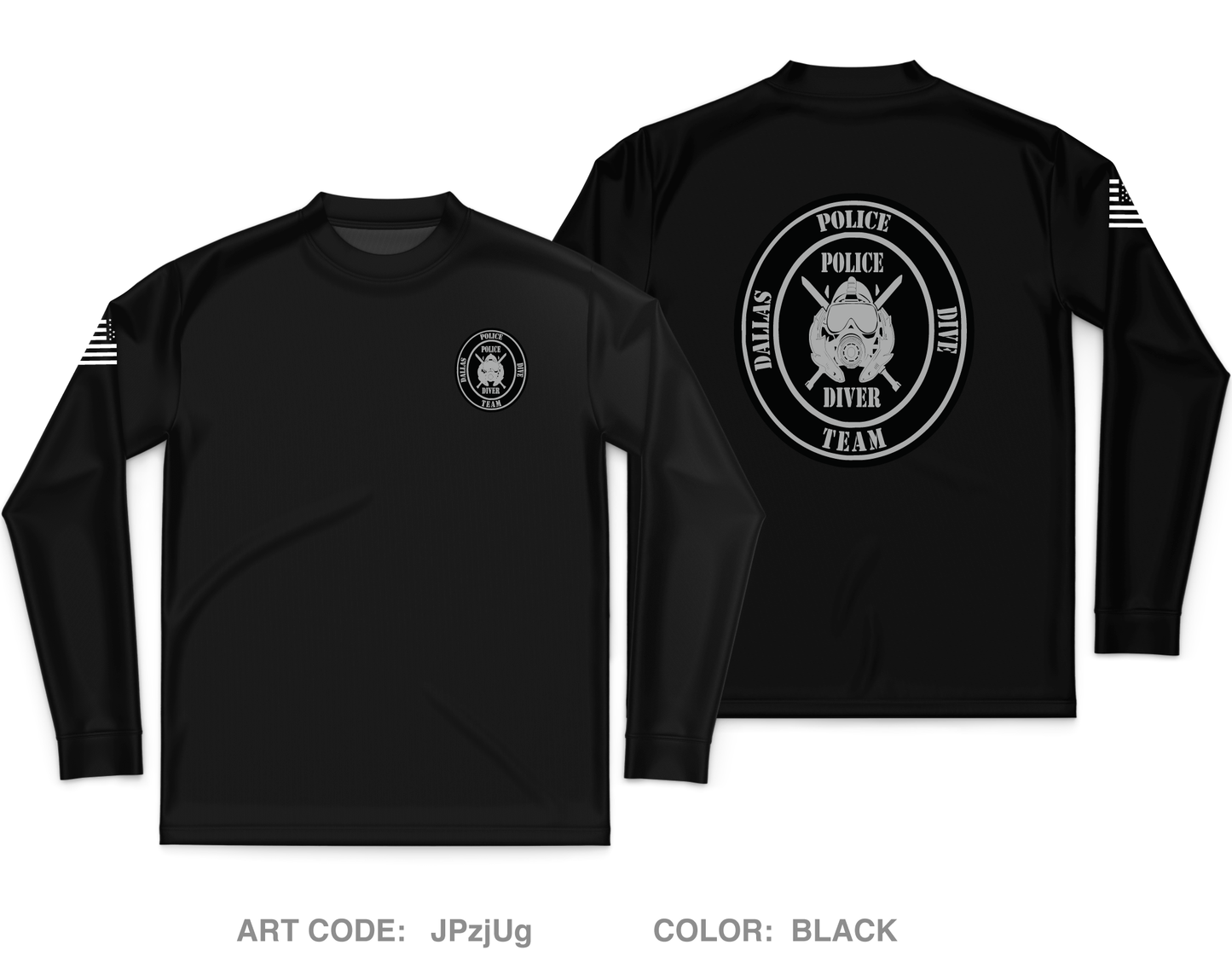 Dallas Police Dive Team Core Men's LS Performance Tee - JPzjUg