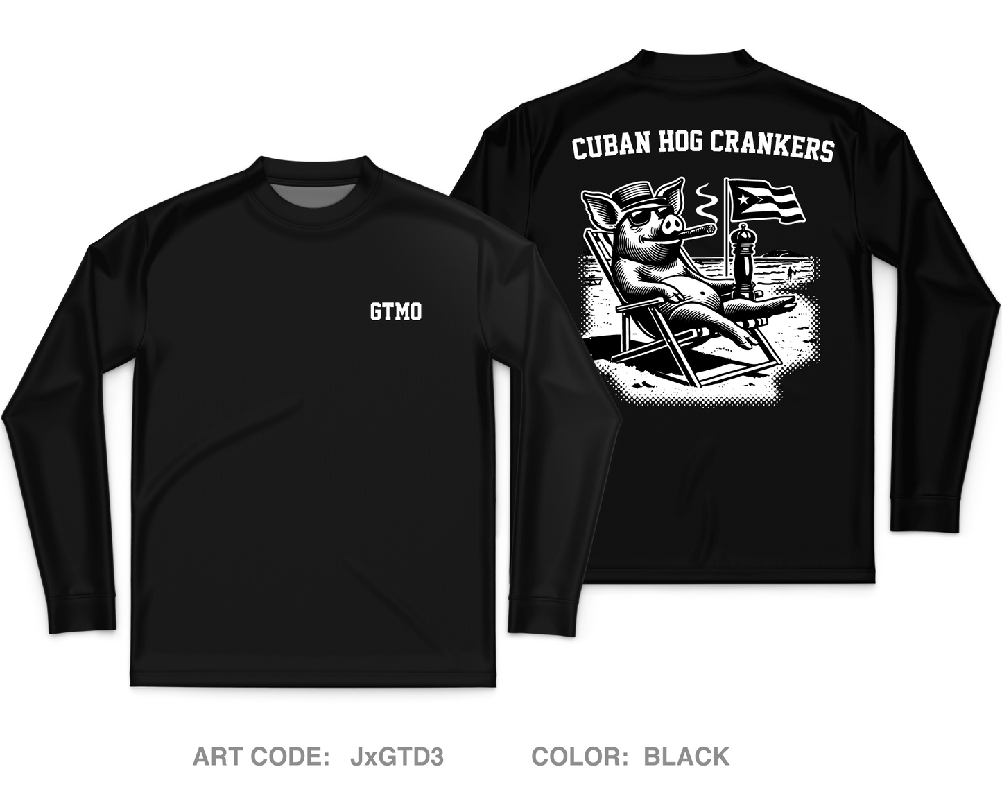 Cuban Hog Core Men's LS Performance Tee - JxGTD3