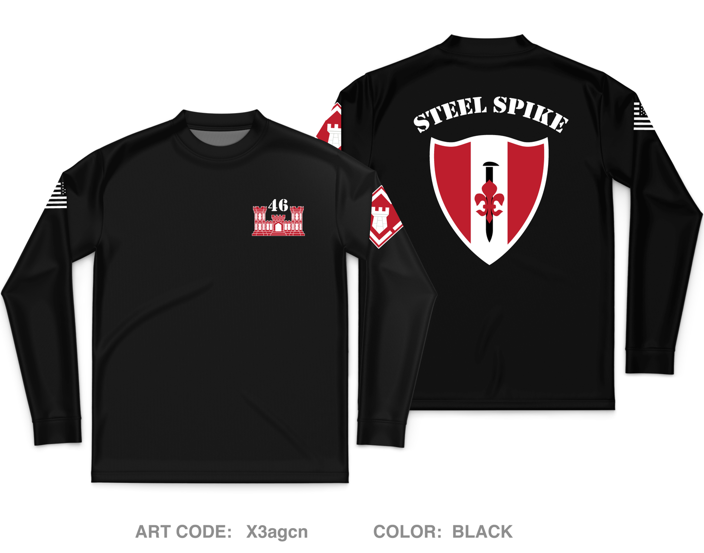 46th Engineers Core Men's LS Performance Tee - X3agcn