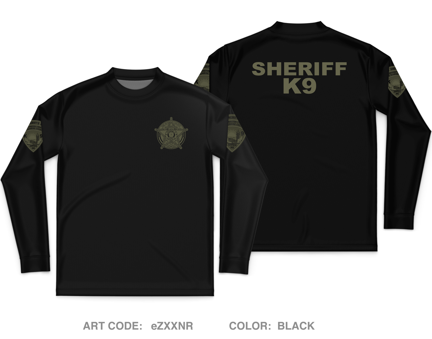 Washington County Sheriffs Office Maine K9 Core Men's LS Performance Tee - eZXXNR