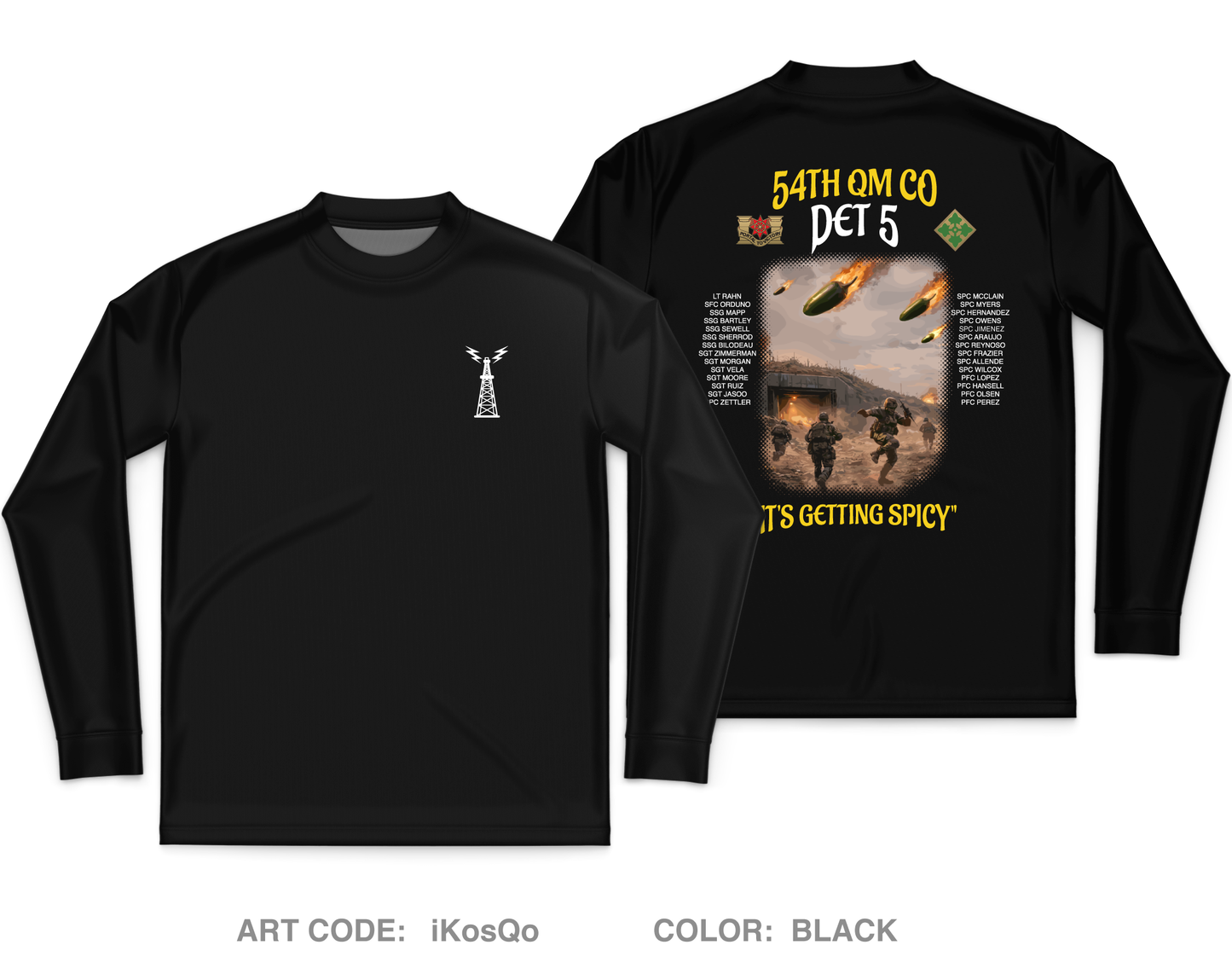 54th QM CO DET 5 Core Men's LS Performance Tee - iKosQo