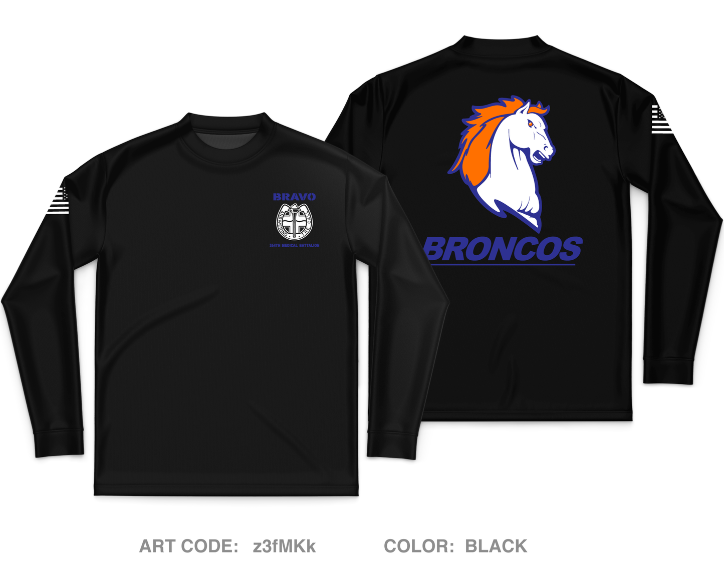 B Co 264th MED BN Core Men's LS Performance Tee - z3fMKk