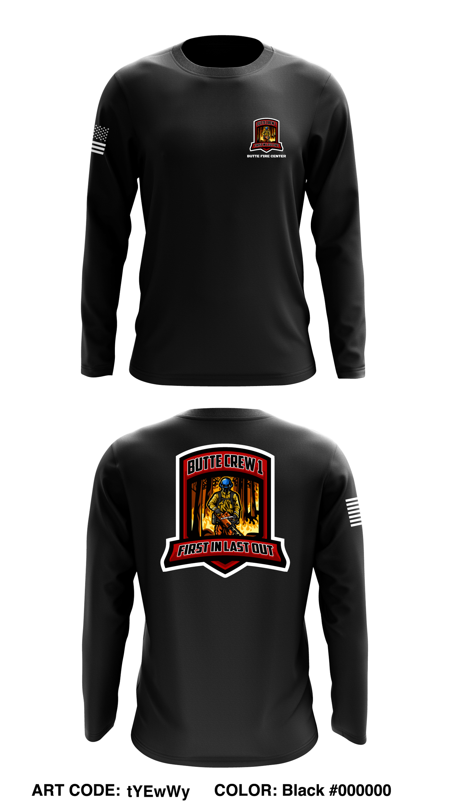 Butte Crew 1 Store 1 Core Men's LS Performance Tee - tYEwEy