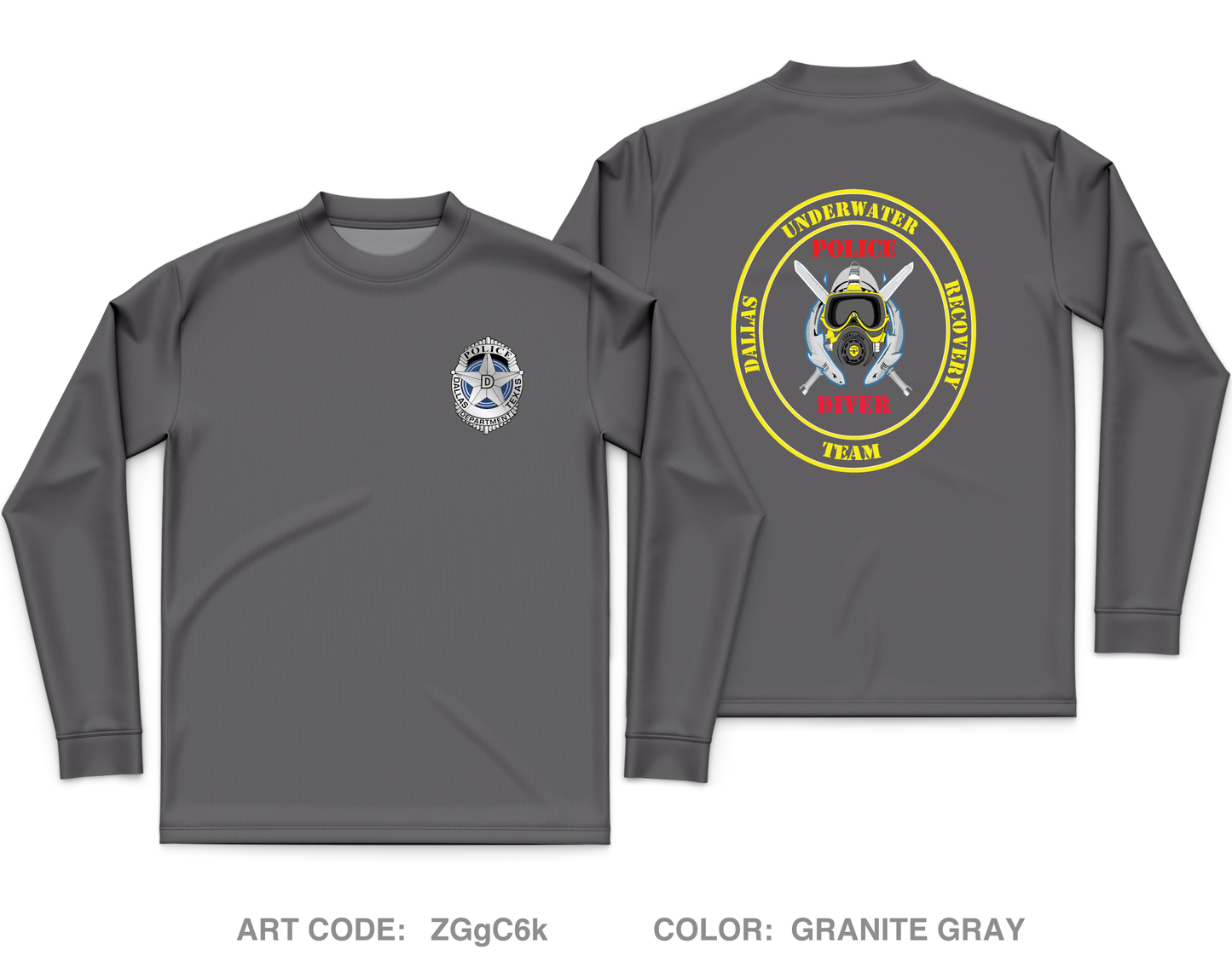 Dallas Police Dive Team Core Men's LS Performance Tee - ZGgC6k
